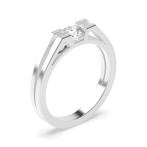 Channel Setting Round Bespoke Naturally Mined Diamond Engagement Rings