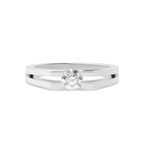 Channel Setting Round Bespoke Naturally Mined Diamond Engagement Rings