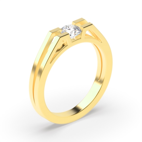Channel Setting Round Yellow Gold Bespoke Engagement Rings