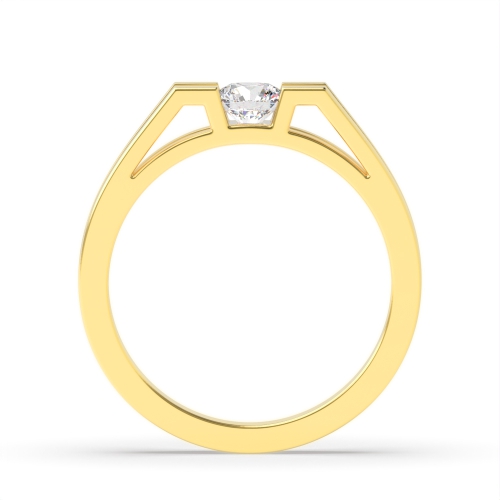 Channel Setting Round Yellow Gold Bespoke Engagement Rings