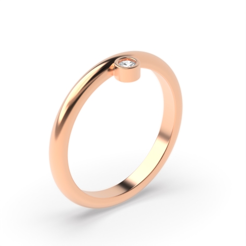 Bezel Setting Designer Solitaire Diamond Engagement Ring