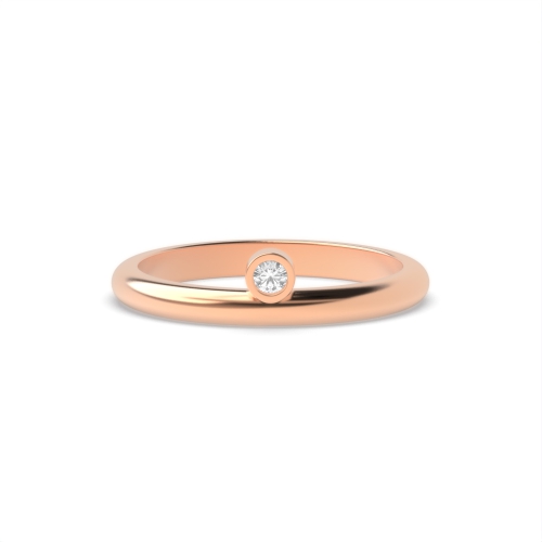 Bezel Setting Round Rose Gold Minimal modern Engagement Rings