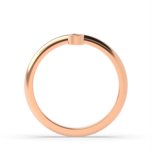 Bezel Setting Round Rose Gold Minimal modern Engagement Rings