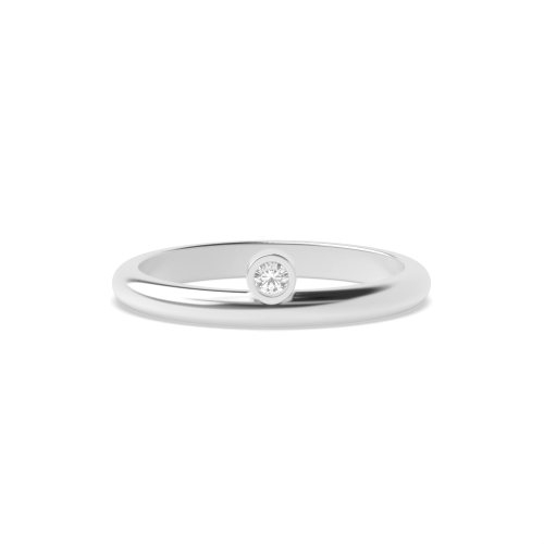 Bezel Setting Round Minimal modern Naturally Mined Diamond Engagement Rings