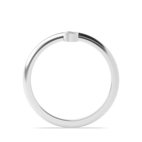 Bezel Setting Round Minimal modern Naturally Mined Diamond Engagement Rings