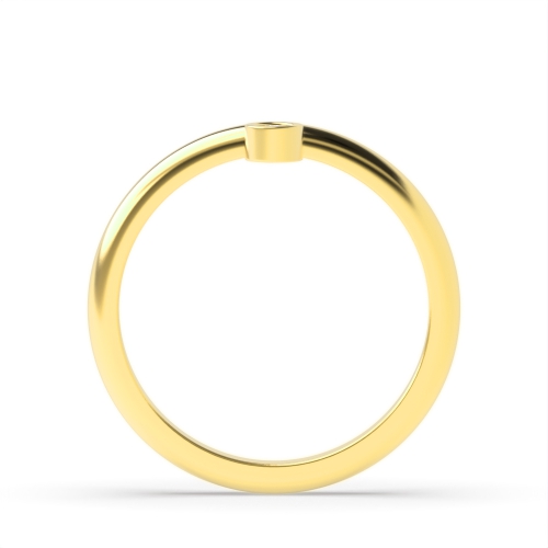 Bezel Setting Round Yellow Gold Minimal modern Engagement Rings