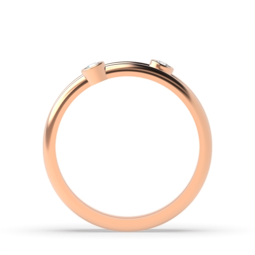 Bezel Setting Round Rose Gold Double the love Toi Et Moi Diamond Rings