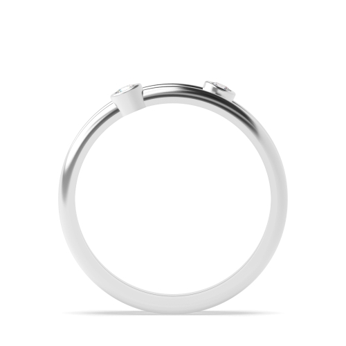 Bezel Setting Round Platinum Double the love Promise Diamond Rings