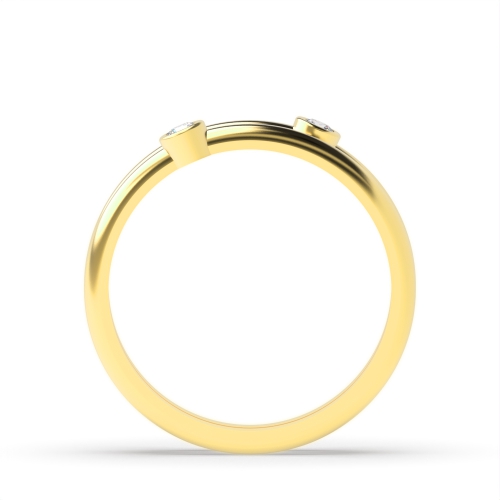 Bezel Setting Round Yellow Gold Double the love Toi Et Moi Diamond Rings