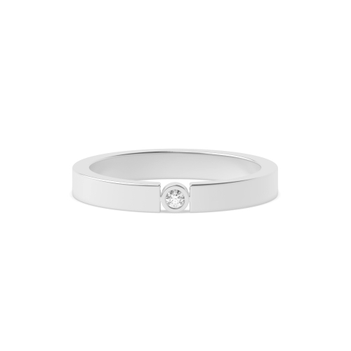 Bezel Setting Round Flush band Naturally Mined Diamond Engagement Rings
