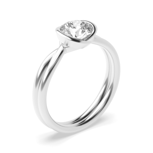 Channel Setting Round Platinum Classic Solitaire Engagement Rings