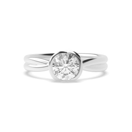 Channel Set Stylish Solitaire Diamond Engagement Ring