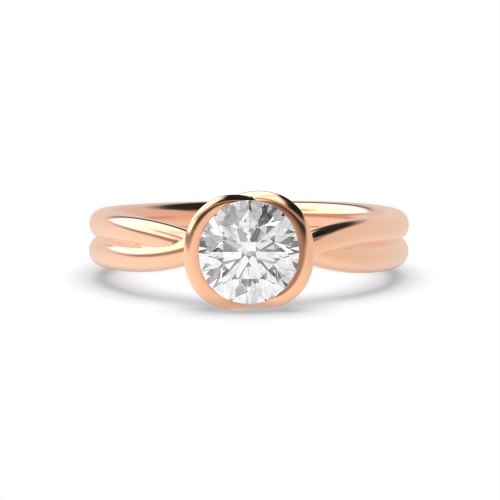 Channel Setting Round Rose Gold Splendid Unusual Engagement Rings