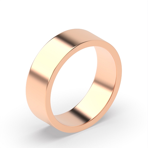 Rose Gold Flat profile Plain Ring Wedding Rings & Bands