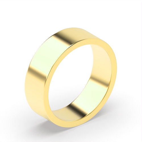 Yellow Gold Flat profile Wedding Rings & Bands