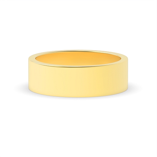 Yellow Gold Flat profile Wedding Rings & Bands