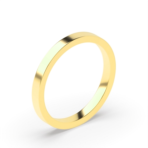 Yellow Gold Flat profile Plain Ring Wedding Rings & Bands