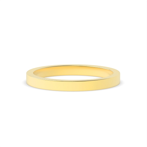 Yellow Gold Flat profile Plain Ring Wedding Rings & Bands