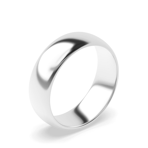 Platinum Court Profile Men's Plain Wedding Band