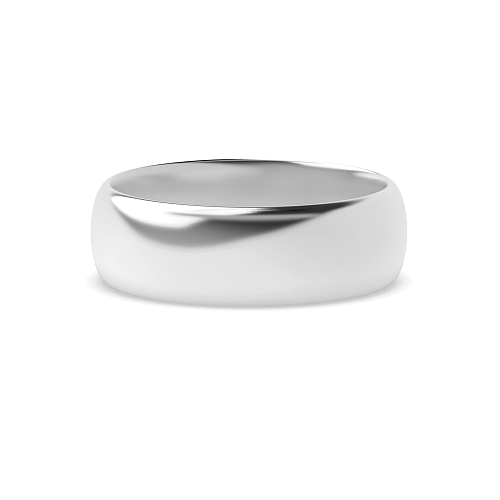 Silver Court Profile Men's Plain Wedding Band