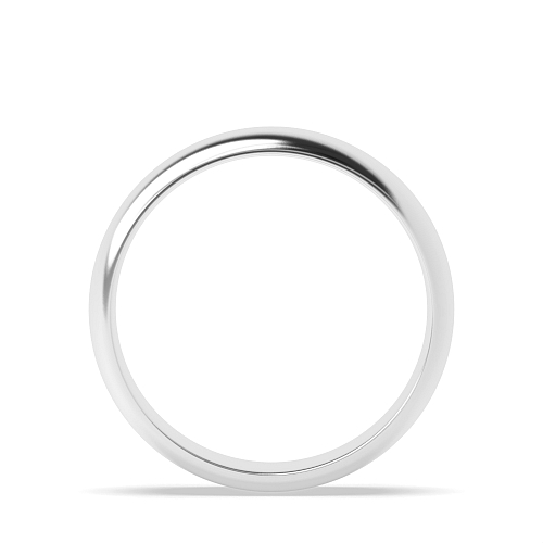 Platinum Court Profile Men's Plain Wedding Band