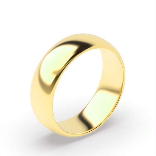 Yellow Gold Court Profile Men's Plain Wedding Band