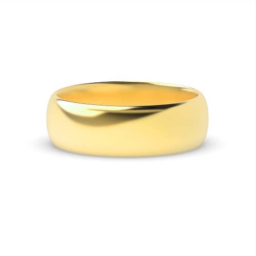 Yellow Gold Court Profile Men's Plain Wedding Band