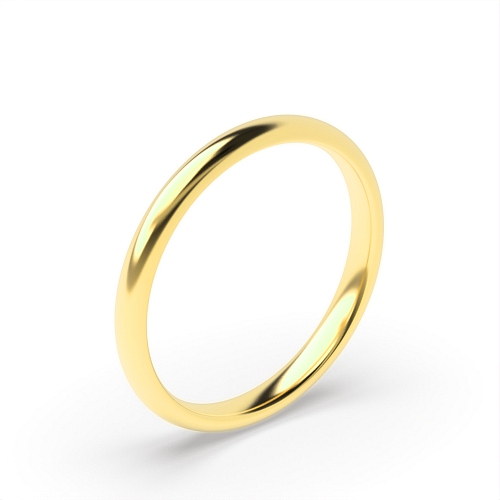 Yellow Gold Court Profile Women's Plain Wedding Band