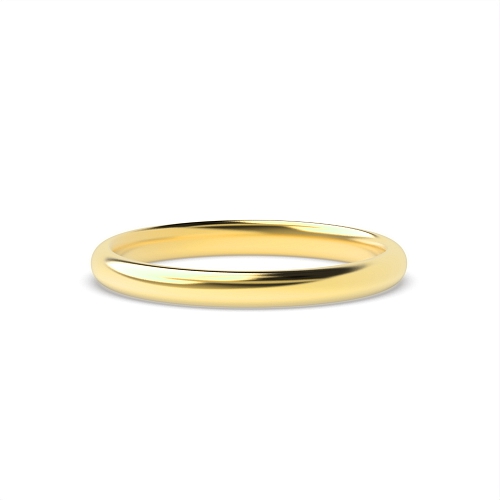 Yellow Gold Court Profile Women's Plain Wedding Band