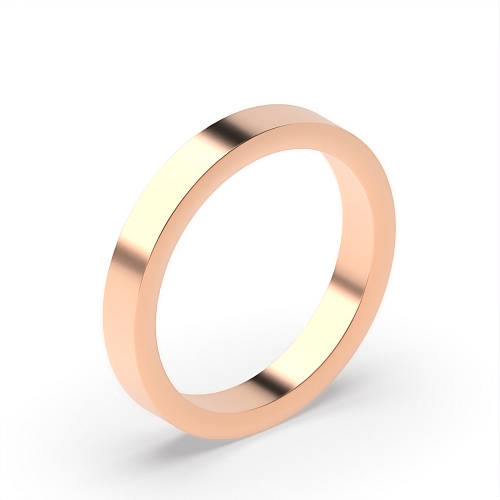 Rose Gold Flat profile comfort fit Diamond Band Wedding Rings & Bands