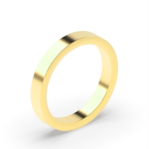 Yellow Gold Flat profile comfort fit Wedding Rings & Bands