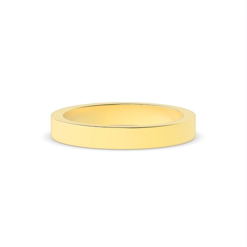 Yellow Gold Flat profile comfort fit Wedding Rings & Bands