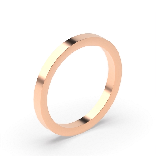 Rose Gold Flat profile comfort fit Wedding Rings & Bands