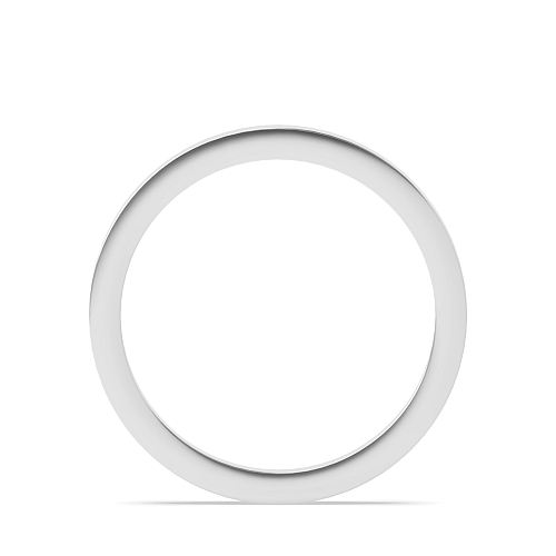 White Gold Flat profile comfort fit Plain Ring Wedding Rings & Bands