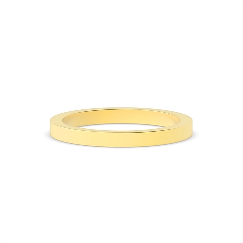 Yellow Gold Flat profile comfort fit Plain Ring Wedding Rings & Bands