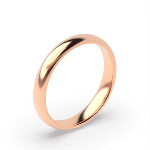 Rose Gold D-profile Wedding Rings & Bands