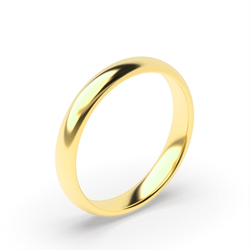 Yellow Gold D-profile Wedding Rings & Bands