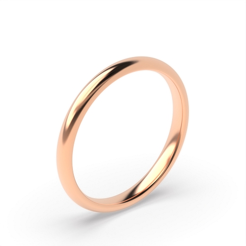 Rose Gold D-Profile Women's Plain Wedding Band