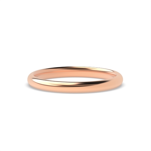 Rose Gold D-Profile Women's Plain Wedding Band