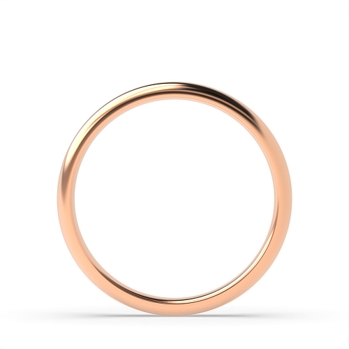 Rose Gold D-Profile Women's Plain Wedding Band