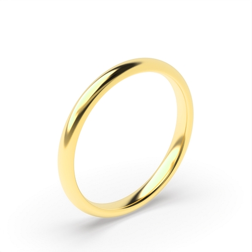 Yellow Gold D-profile Plain Ring Wedding Rings & Bands
