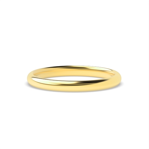 Yellow Gold D-profile Plain Ring Wedding Rings & Bands