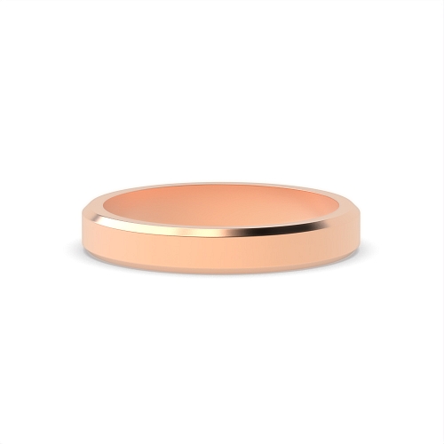 Rose Gold Bevelled edge profile Wedding Rings & Bands