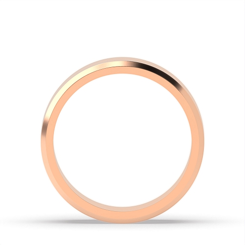 Rose Gold Bevelled Edge Profile Men's Plain Wedding Band