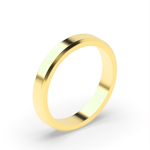 Yellow Gold Bevelled edge profile Wedding Rings & Bands