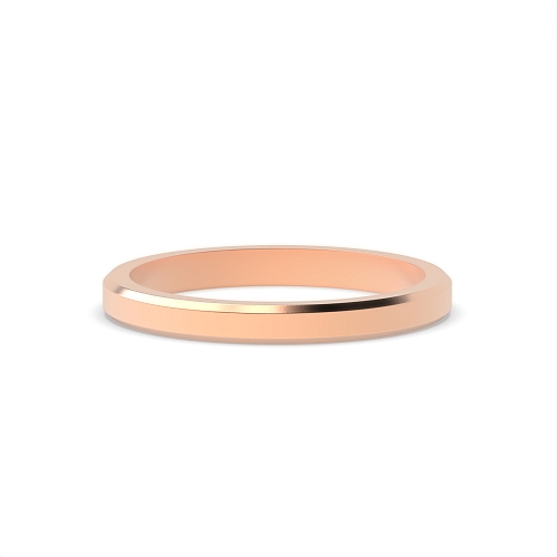 Rose Gold Bevelled edge profile Plain Ring Wedding Rings & Bands