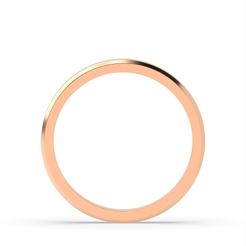 Rose Gold Bevelled edge profile Plain Ring Wedding Rings & Bands