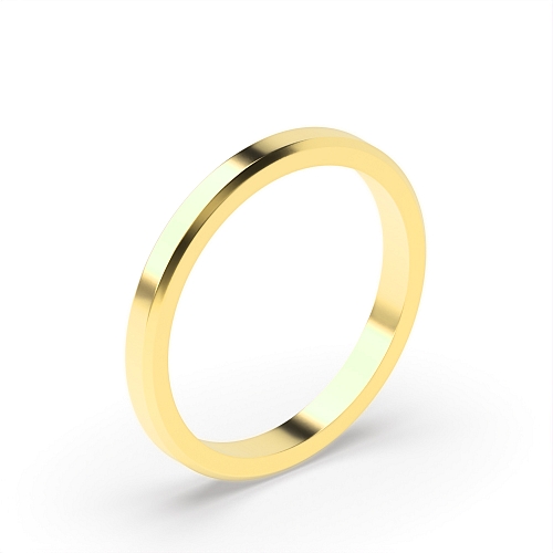 Yellow Gold Bevelled edge profile Plain Ring Wedding Rings & Bands