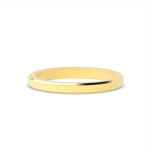 Yellow Gold Bevelled edge profile Plain Ring Wedding Rings & Bands