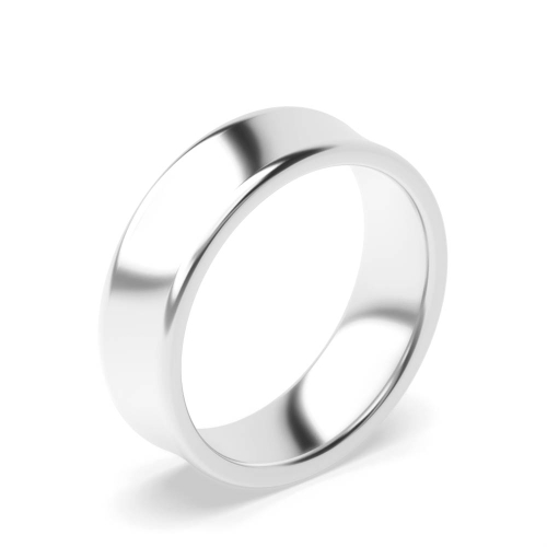 Concave Profile plain men wedding bands (3.0 - 6.0mm)